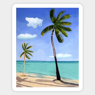 Tropical Island with Palm Trees Sticker